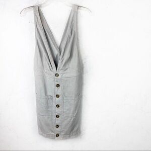 [Windsor] Gray Corduroy Overall Button Dress